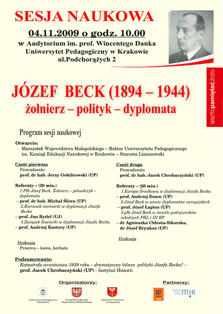 Józef Beck (1894-1944) żołnierz – polityk – dyplomata